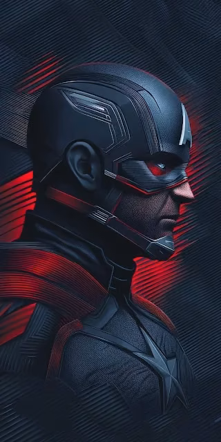 Tactical Captain America Dark Suit Profile Portrait - Free 4K & 8K Mobile Wallpaper