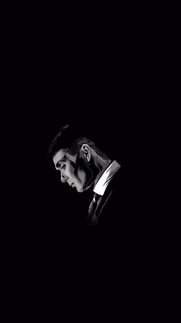 Tommy Shelby Black and White Minimalist Vector Portrait - Free 4K & 8K Mobile Wallpaper