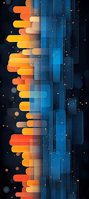 Vertical Equalizer Abstract Geometric Bars Blue Orange - Free 4K & 8K Mobile Wallpaper