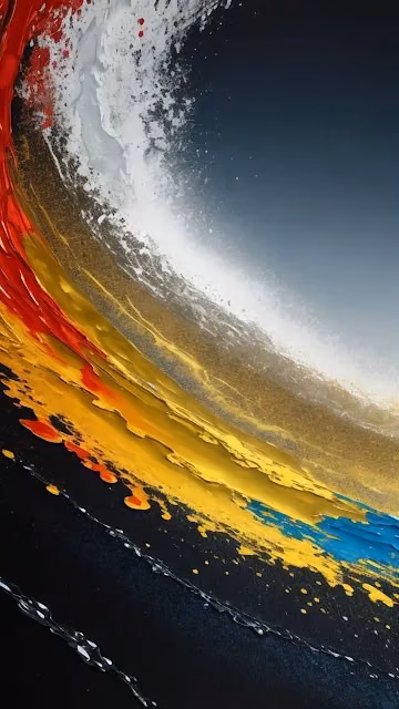 Vibrant Abstract Paint Wave Splash Texture Artwork - Free 4K & 8K Mobile Wallpaper