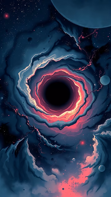Vibrant Cosmic Black Hole Nebula Abstract Space Art - Free 4K & 8K Mobile Wallpaper