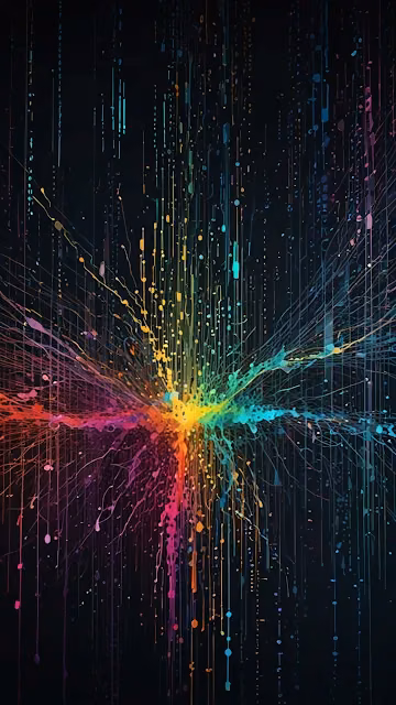 Vibrant Digital Data Burst Abstract Art - Free 4K & 8K Mobile Wallpaper